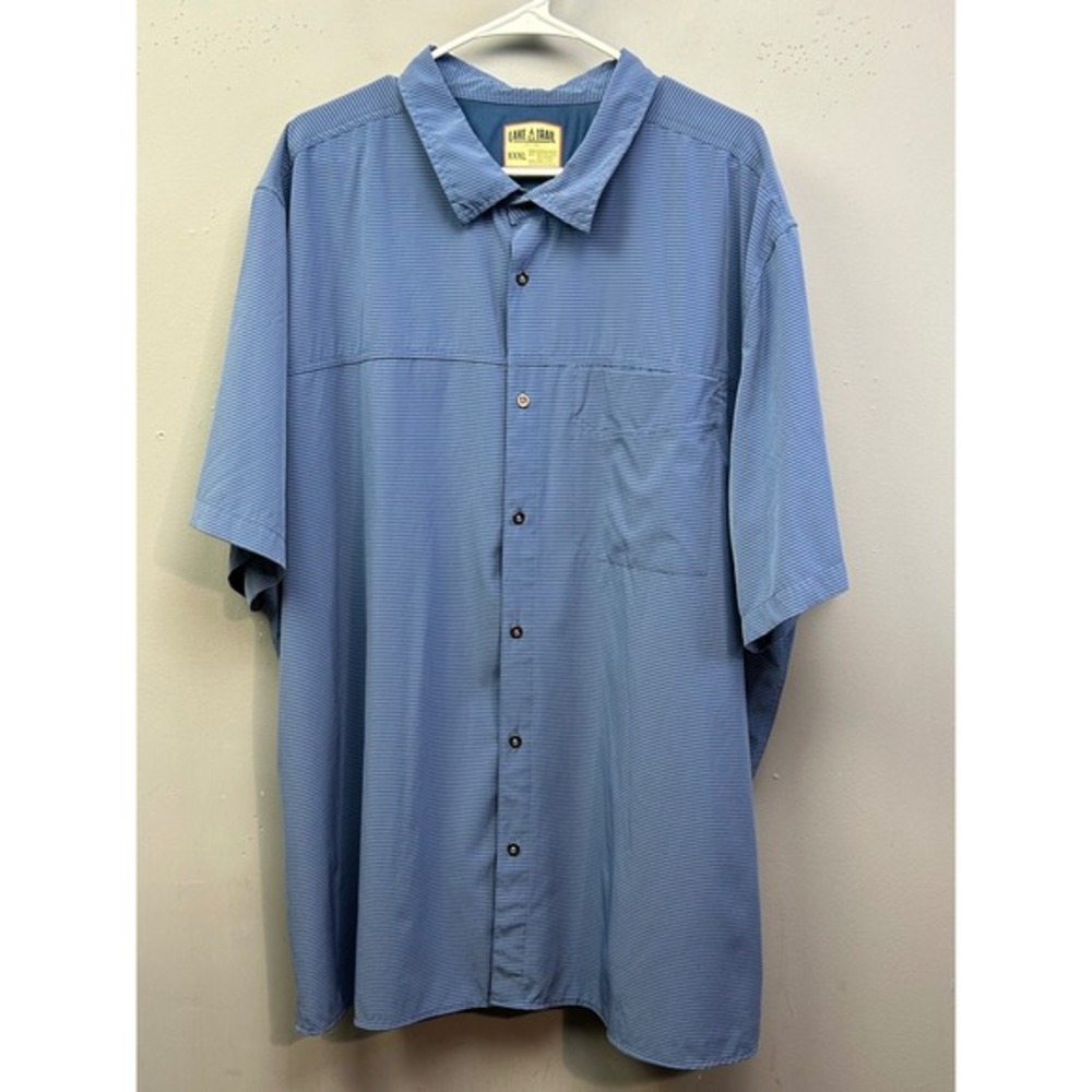 Lake & Trail Button Down Shirt Mens XXXL Blue Striped Short‎ Sleeve Outdoor Vent